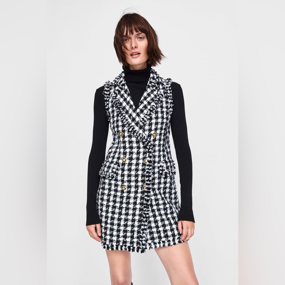Zara knit vest (pied de poule design)